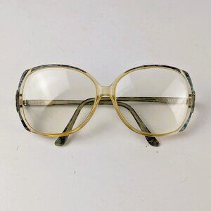 Vintage Women's Blue/Green Oval Resin Glasses